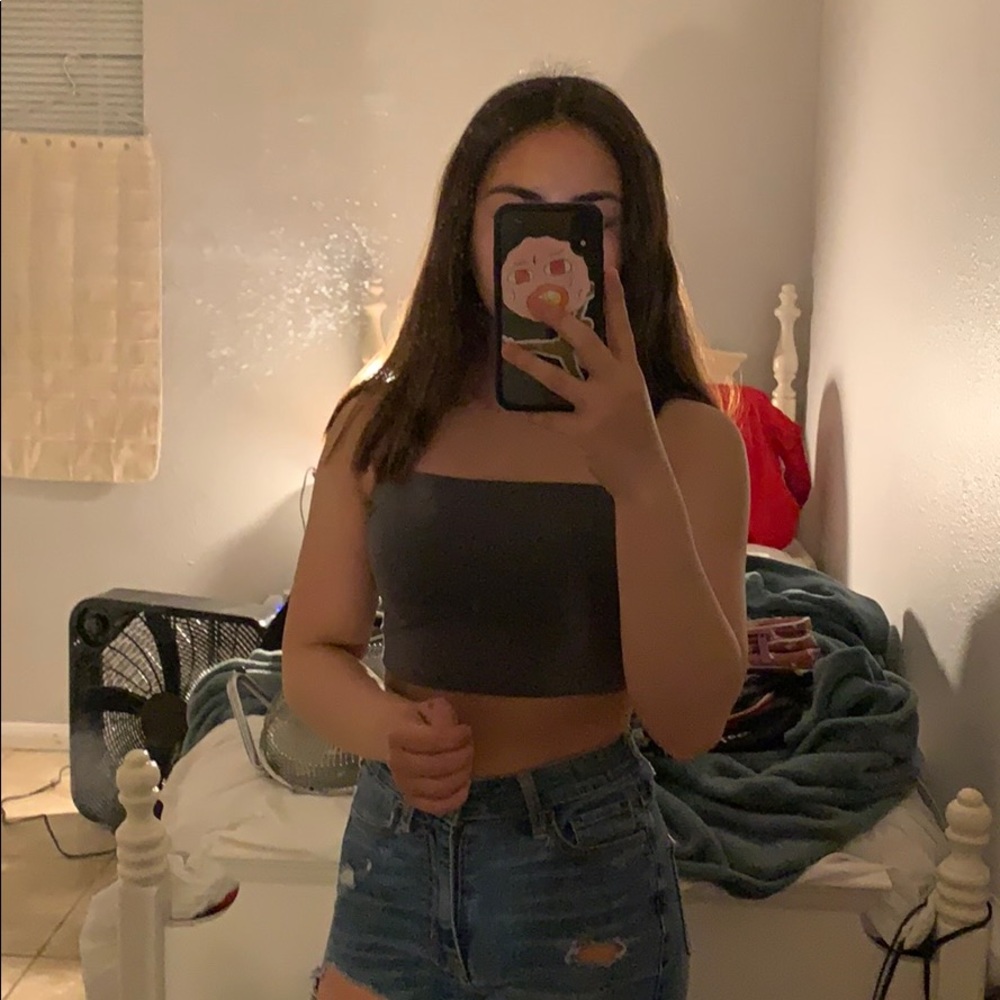grey tube top